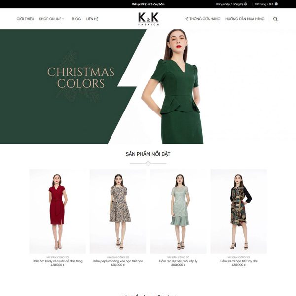 Mẫu giao diện thời trang K&K Fashion